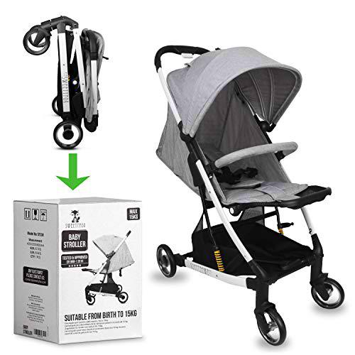 Carrito Bebe Compacto y Plegable -Fácil de Plegar, Desplegar y para Viaje