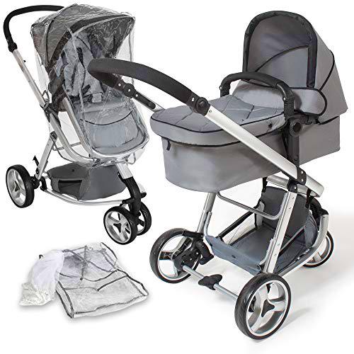 tectake 800043 - Cochecito para Bebés, Carrito con Capazo