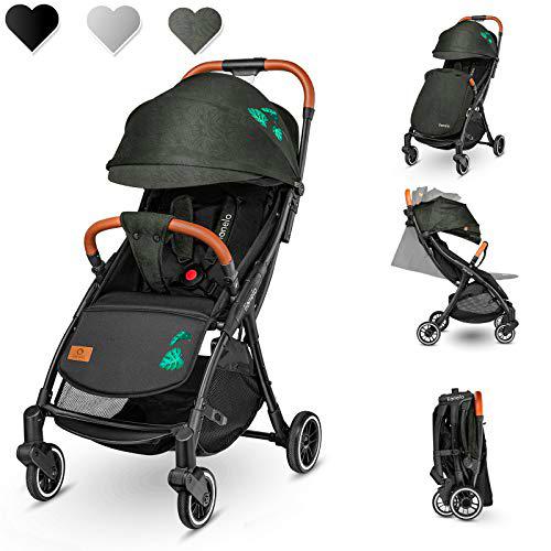 Lionelo Julie One Carrito 51 x 75 x 103 cm Para menores hasta 22kg 0-48M Regulación del respaldo Plegado sencillo Ruedas resistentes con amortizadores Cesta para compras Verde