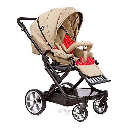 Gesslein 290100 tendencia inklusive C1 Softtragetasche en 170 beige y Loop-Einlage beige beige Tupfen rot