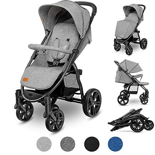 LIONELO Annet Silla de Pase Para niños hasta 22 kg 0-48M ajuste del respaldo hasta posición horizontal Capucha XXL Plegable fácil con ventana Mosquitera