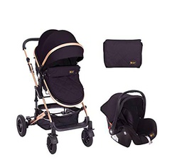 kikka boo - Cochecito Convertible 3 en 1 Amaia Negro + Grupo 0