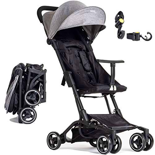 Silla de Paseo Piuma0+ Ultraligero 2.0 De Viaje Reclinable Súper Equipado de 6 meses hasta 25 Kg Plegable Cochecito Compacto y Ligero Cinturón de 5 Puntos y Freno de Pedal