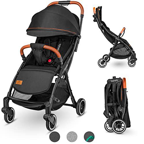 Lionelo Julie One Carrito 51 x 75 x 103 cm Para menores hasta 22kg 0-48M Regulación del respaldo Plegado sencillo Ruedas resistentes con amortizadores Cesta para compras Negro