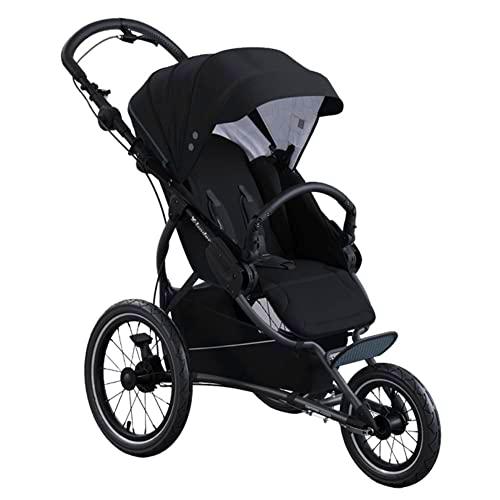 X-lander X-Run Jogger - Cochecito de paseo para correr de 3 ruedas grandes hasta 22 kg (Carbon Black)