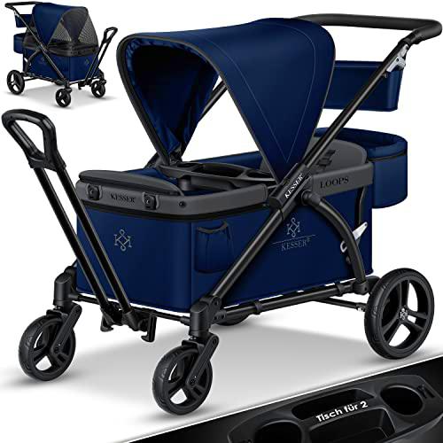 KESSER® Carrito plegable 2 en 1 para cochecito con techo plegable