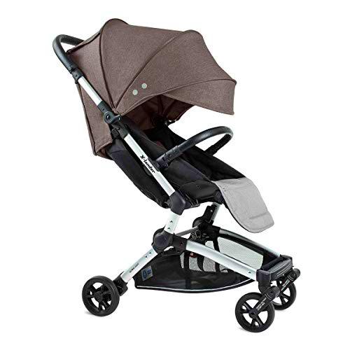 X-lander X-Fly Silla De Paseo De Bebe Compacto y Ultraligero Probado Hasta 22 kg Cubierta Del Cochecito Extensa Barra de Seguridad (Evening Grey)