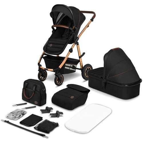 LIONELO Amber Coche de bebé multifuncional 2 en 1 Conjunto silla de paseo con el Asiento de Cubo e Capazo Manillar regulable Bolsa Mosquitero Protector de lluvia