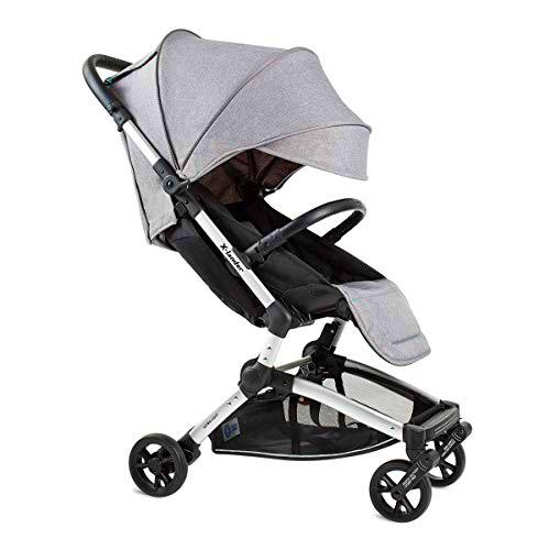 X-lander X-Fly Silla De Paseo De Bebe Compacto y Ultraligero Probado Hasta 22 kg Cubierta Del Cochecito Extensa Barra de Seguridad (Azure Grey)