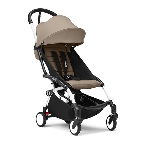 Cochecito Stokke YOYO3 a partir de 6 meses - Incluye chasis blanco/cojín de asiento Taupe + dosel