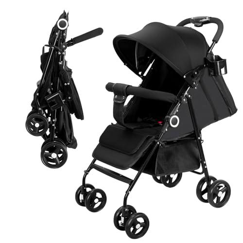 Vinteky Carrito de bebé, Silla de Paseo Ligera Plegable para Bebé de 0-36 Meses Carga 25 kg