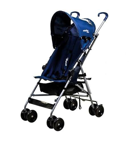 Silla de Paseo Enzo Navy - Ultraligera con Chasis de Acero y Máxima Seguridad | Capota con Ventana y Freno Trasero | Ideal de 6 Meses a 15 kg | Maniobrabilidad Perfecta en Todo Terreno