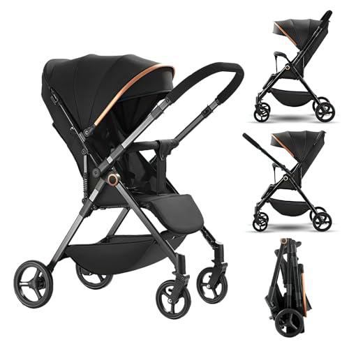 Carrito de Bebé, Silla de Paseo Reversible con Respaldo y Reposapiernas Regulables